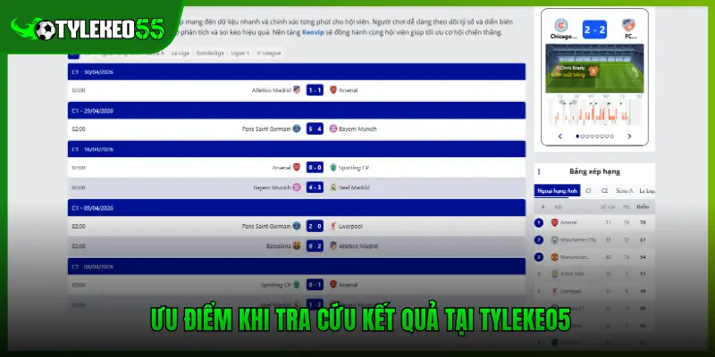 Ưu điểm khi tra cứu kết quả tại Tylekeo5